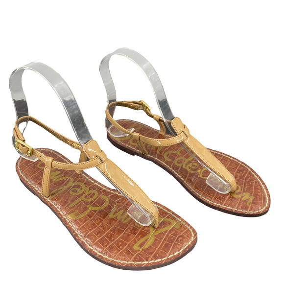 Sam Edelman Gold Tan “Gigi” Women’s Flip Flops T-Strap Sandals Shoes Sz 5.5 M - Picture 4 of 8